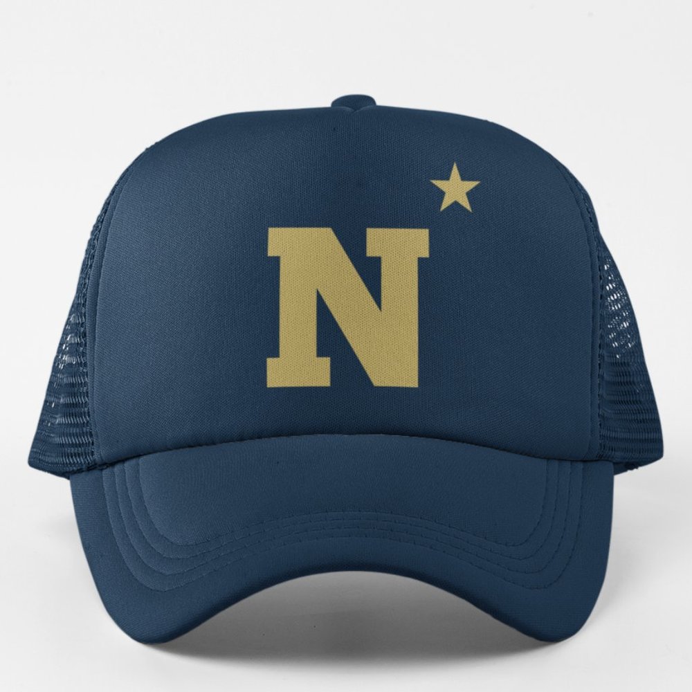 NEW Navy Midshipmen Gold N Star Logo Foam Trucker Mesh Snapback Hat NAVY